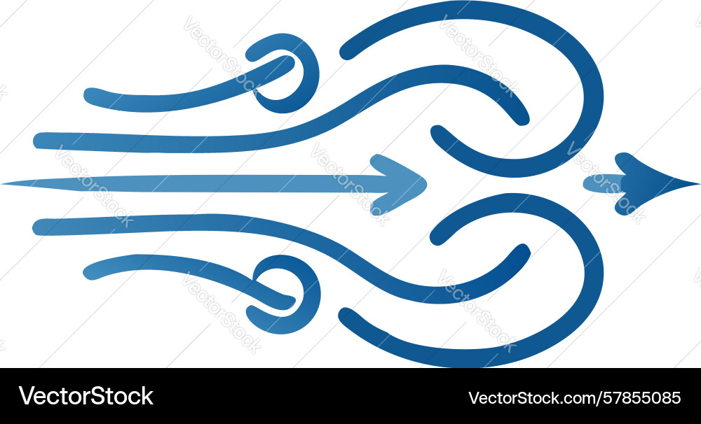 Dynamic wind flow speed lines abstract icon vector image