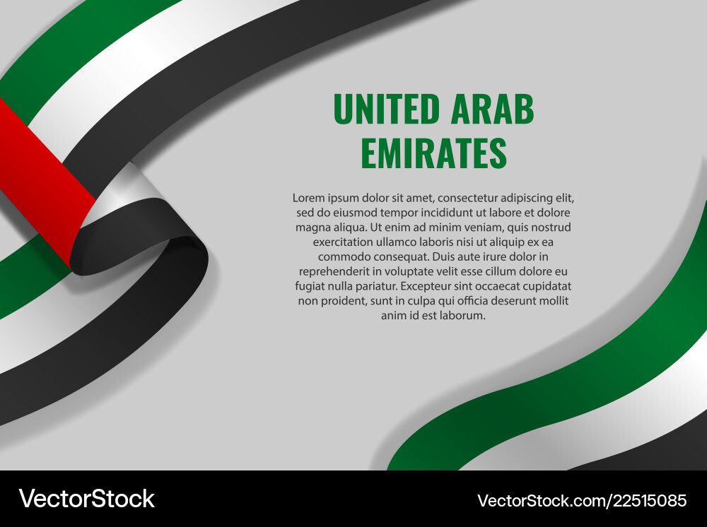 Flagge der Vereinigten Arabischen Emirate Ribbon Vektorbild