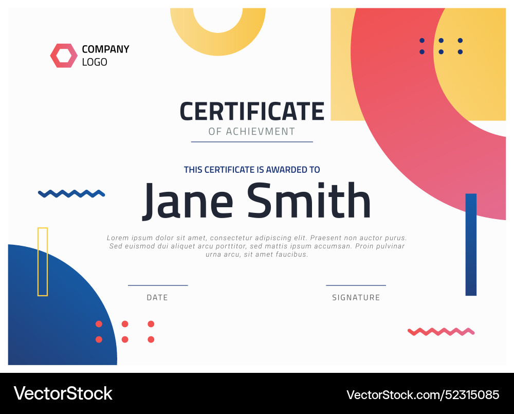 Gradient modern certificate template Vector Image