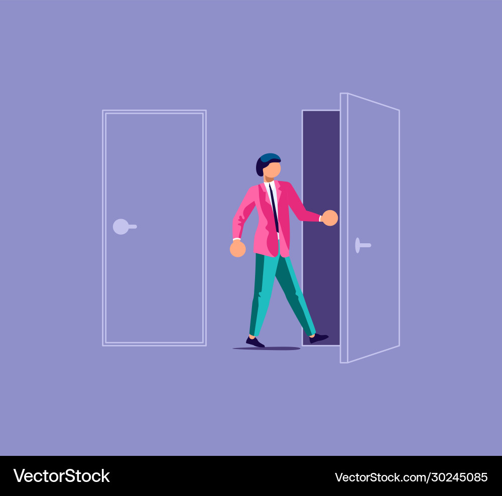 Man before choosing way Vector Image