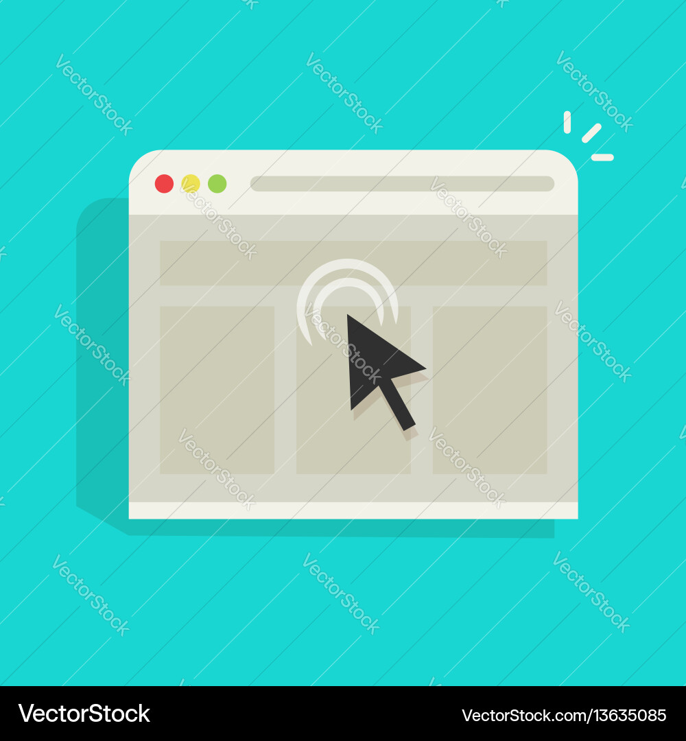 Mouse Click on Web Browser vector image