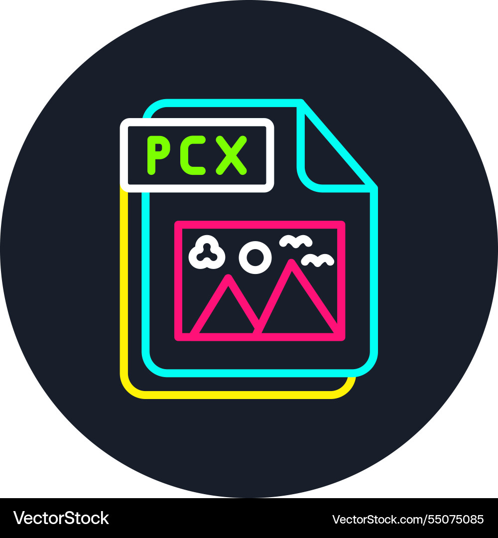 Pcx line multi color icon Vector Image