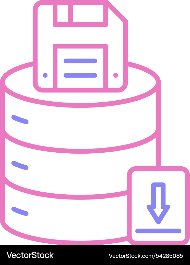 Save data line two colour icon Vector Image