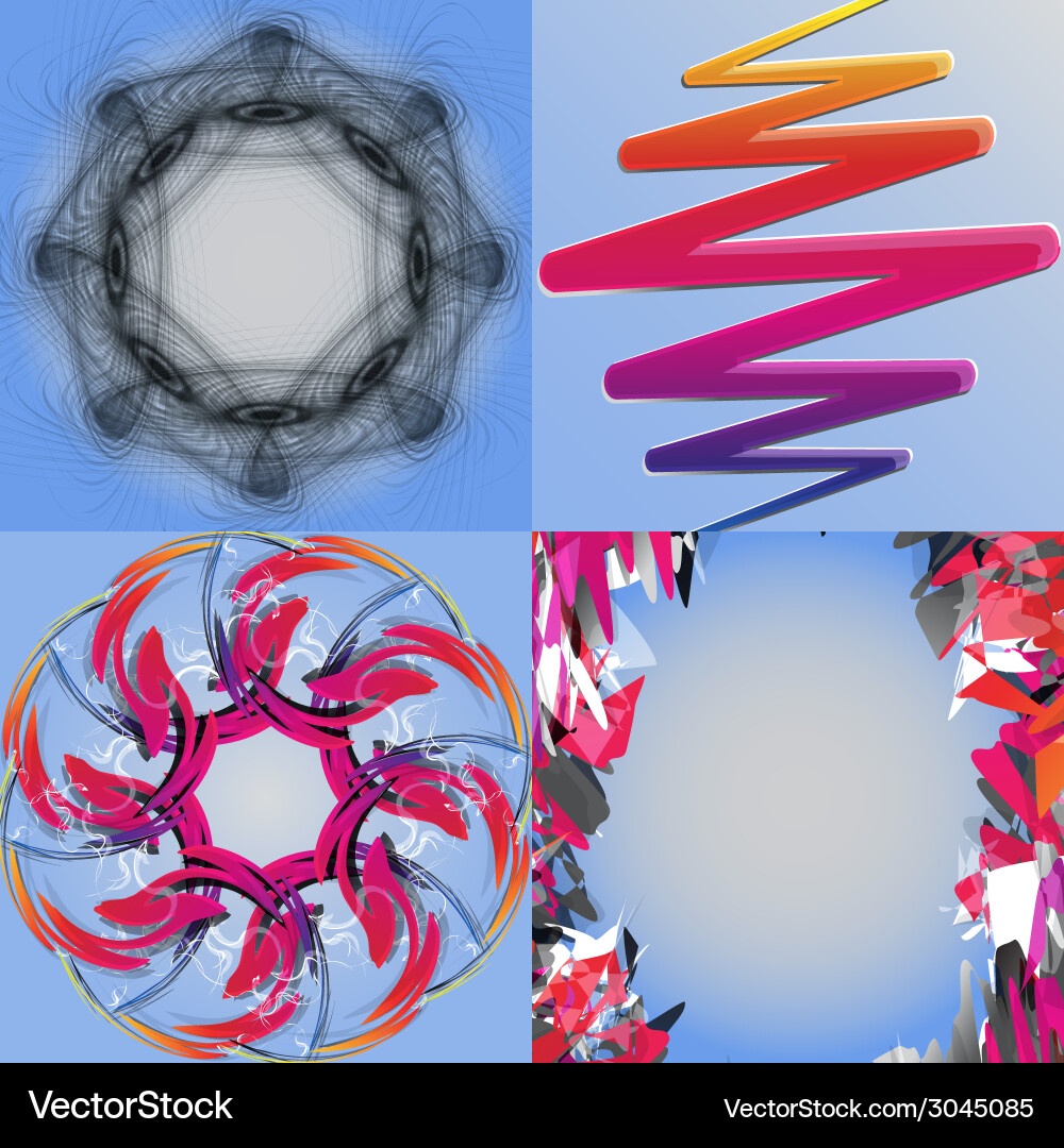 Set of abstract modern wave colorful background Vector Image