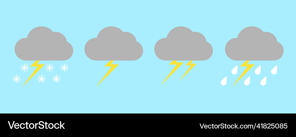 Set with different weather icons of cloud Vector Image