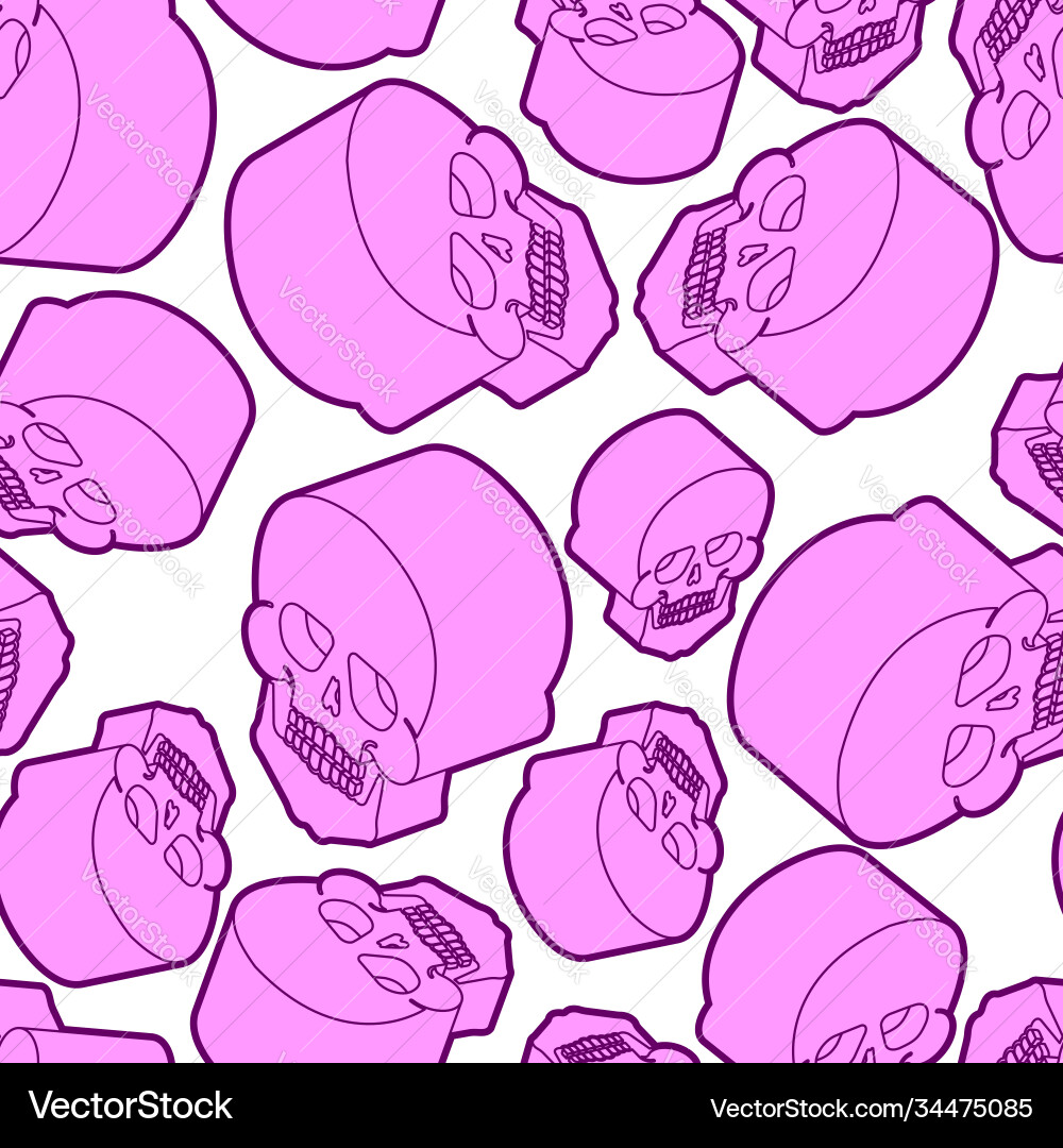 Skull pattern seamless skeleton background undead Vector Image