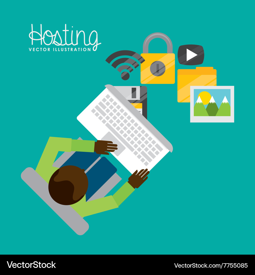 Web hosting design vector image