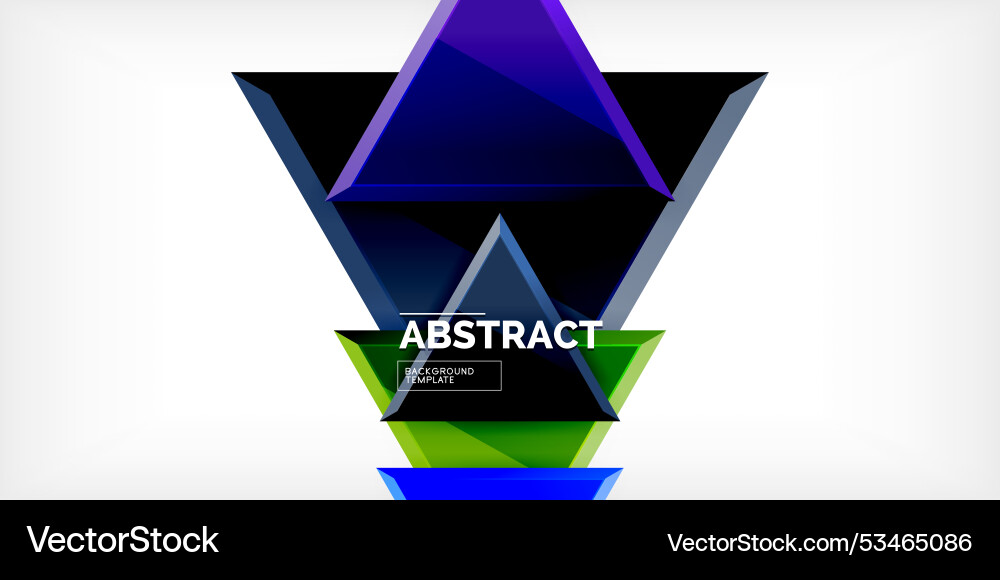 Abstract background - colorful triangles with 3d Vector Image