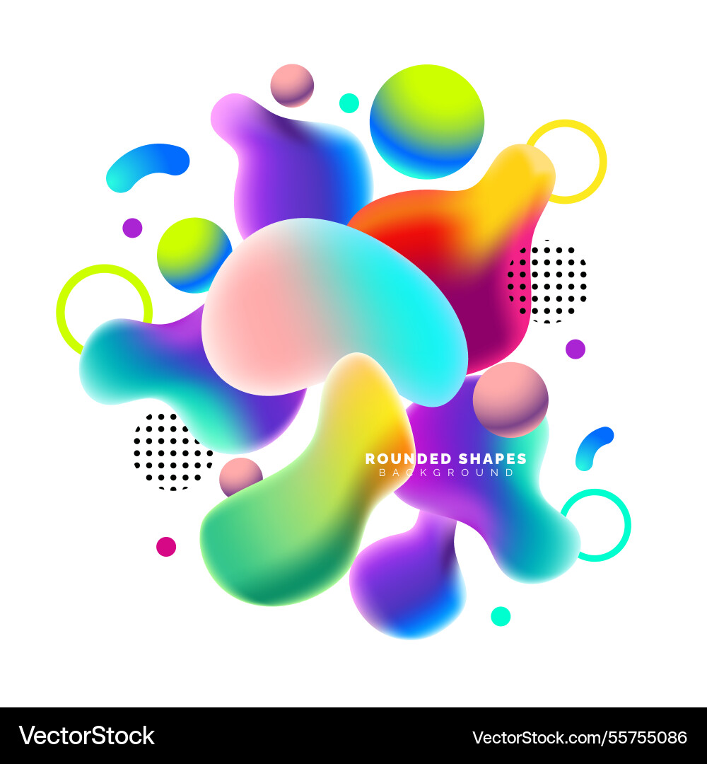 Abstract background with colorful rounded shapes vector image