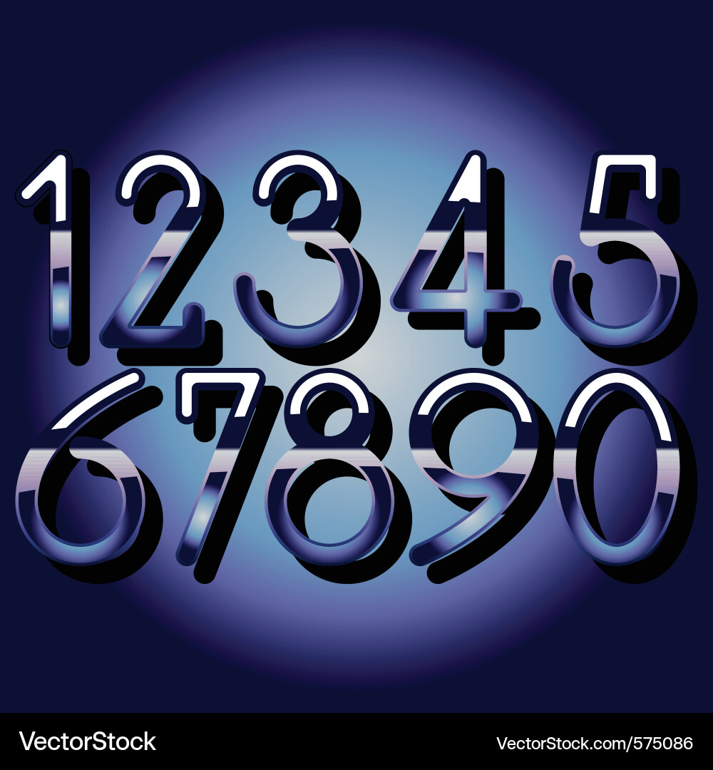 Chrome numbers vector image