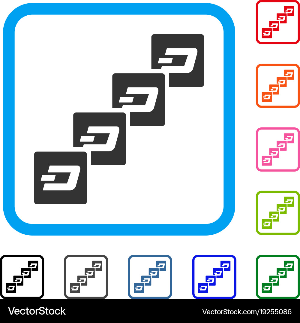 Dash block chain framed icon vector image