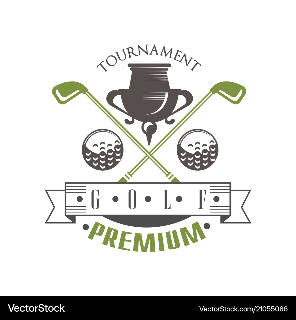 Elegant Golf Tournament Logo Vector Image