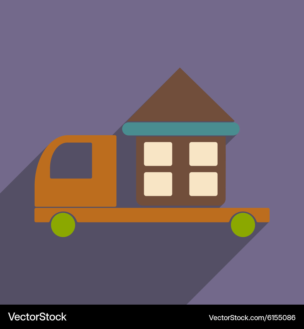 Flat with shadow icon and mobile application car Vector Image