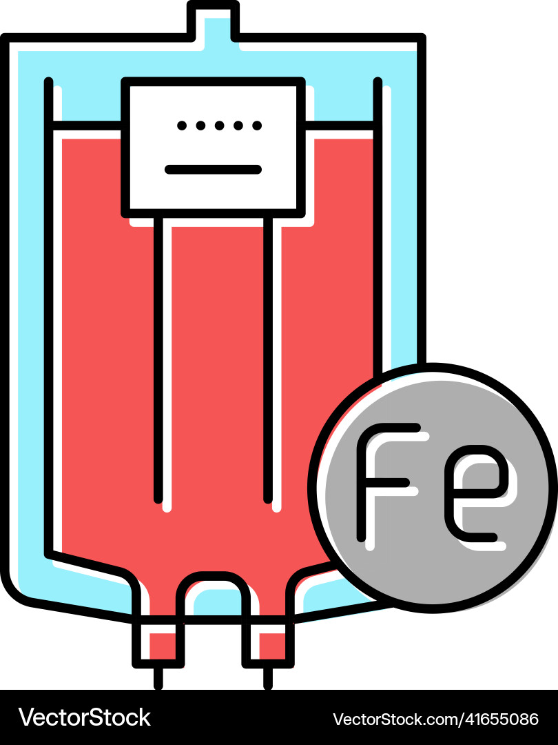 Iron given through an intravenous color icon Iron given through an intravenous color icon Vector Image