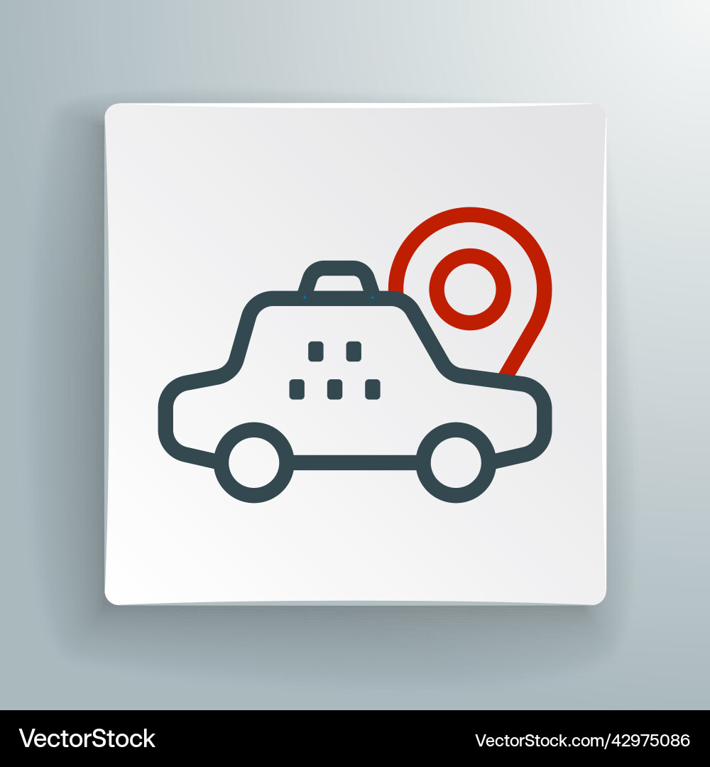 Line map pointer with taxi car icon isolated Line map pointer with taxi car icon isolated Vector Image