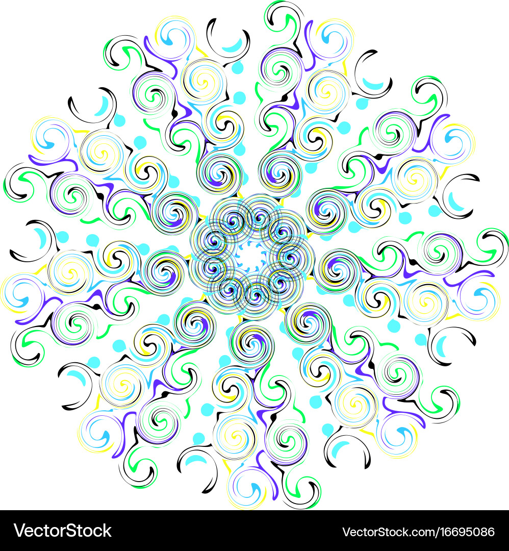 Mandala with twists circular pattern vector image