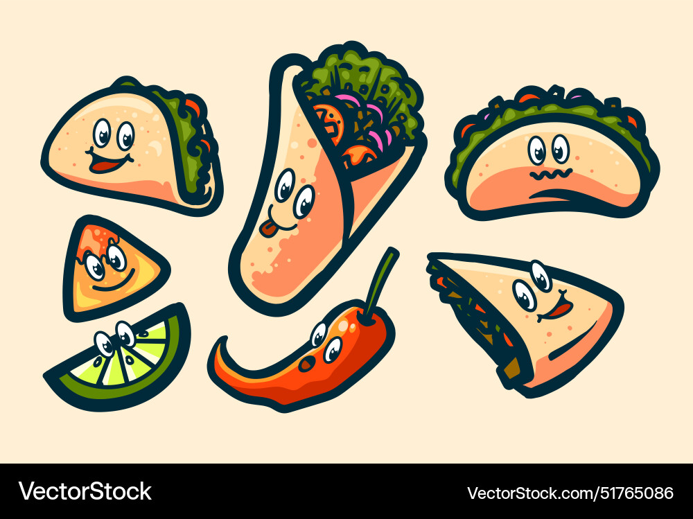 Mexican food drawing Royalty Free Vector Image
