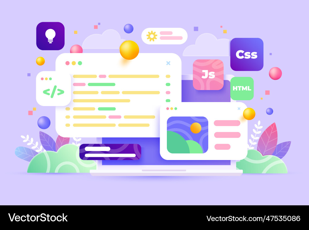 Modern 3d of web development Modern 3d of web development vector image