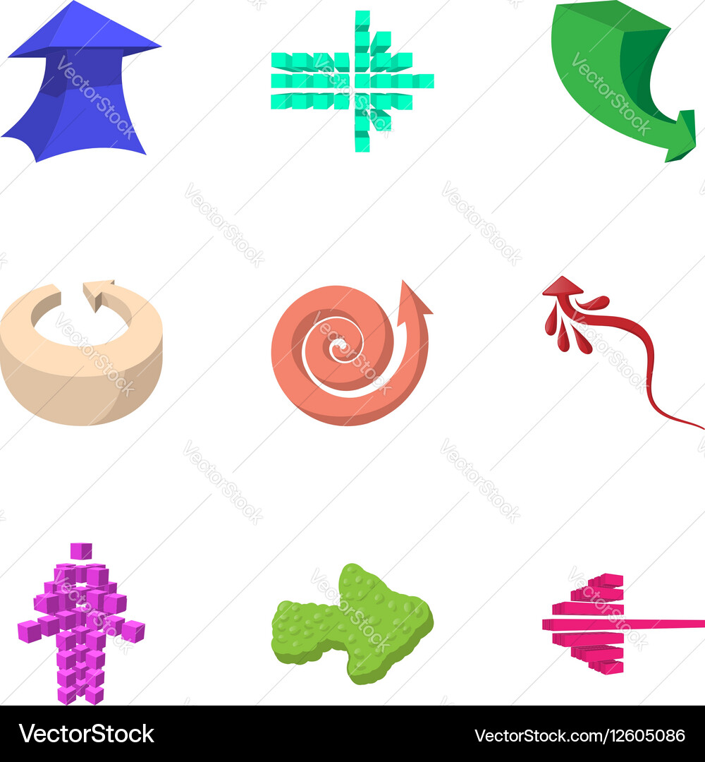 Pointer icons set cartoon style vector image