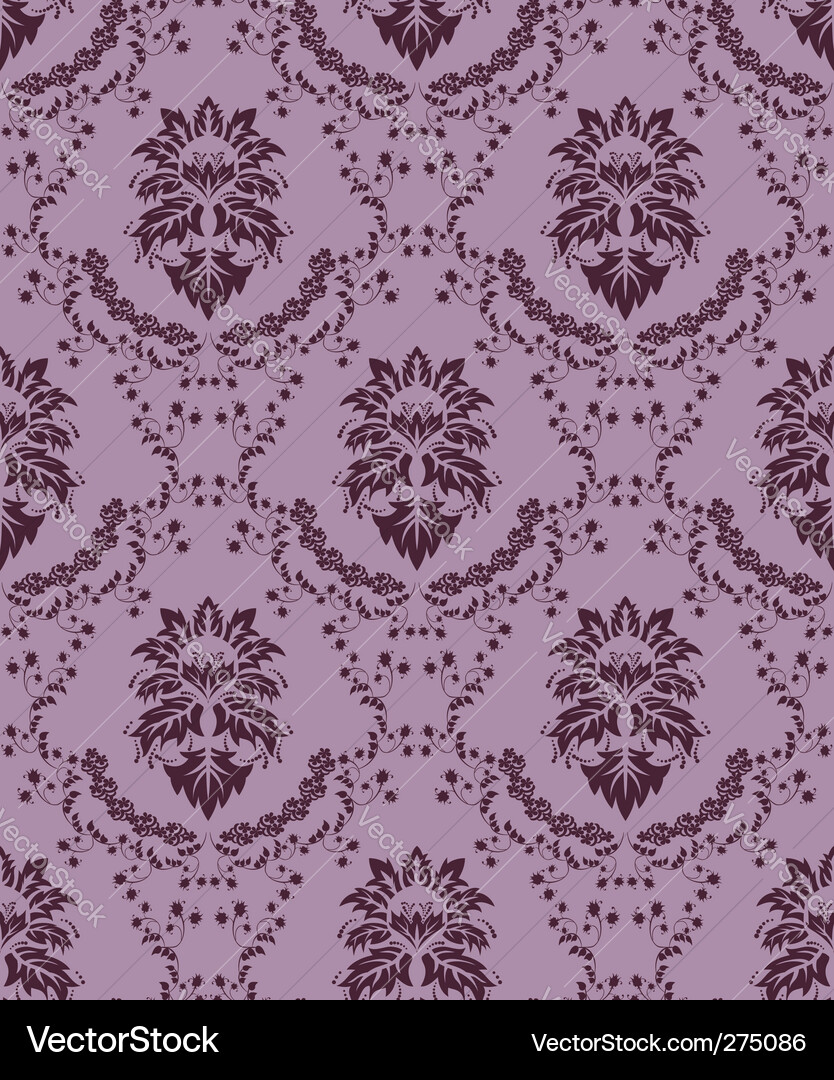 Seamless damask pattern vector image