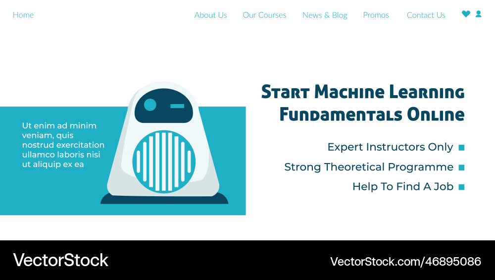 Smart machine learning fundamentals online web Smart machine learning fundamentals online web vector image