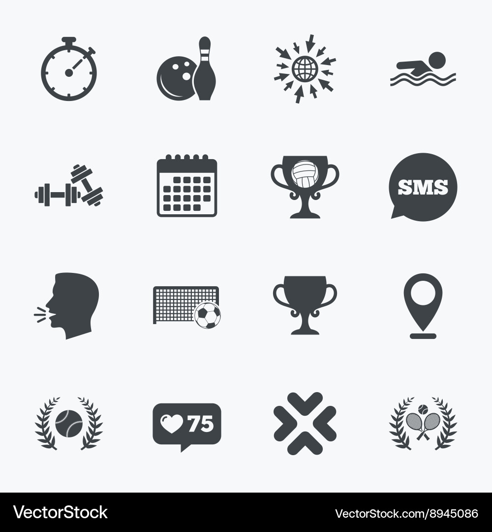 Sports Icons - Fitness & Games Vector Image