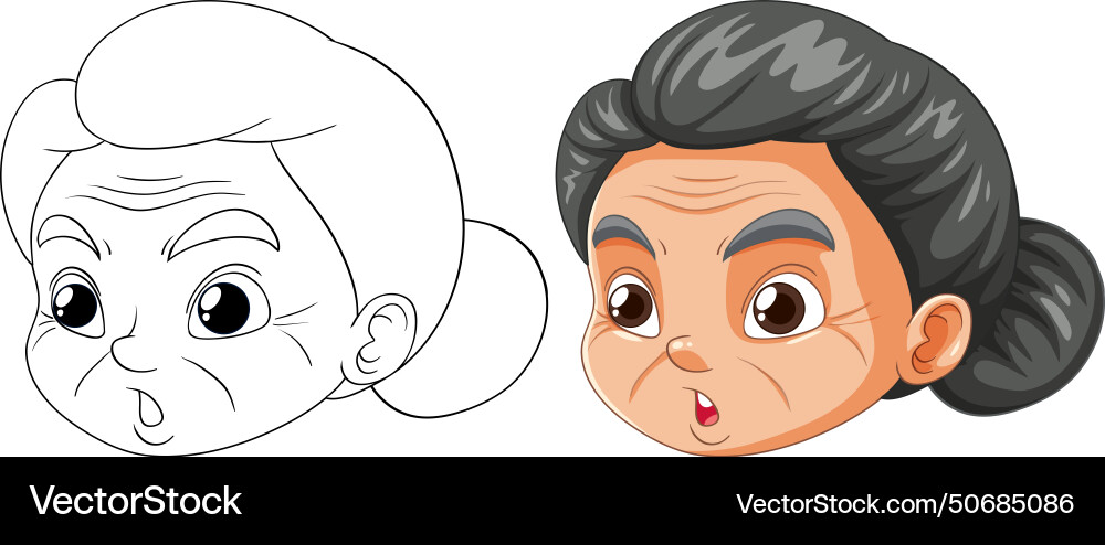 Transformation of a characters face from sketch Transformation of a characters face from sketch Vector Image