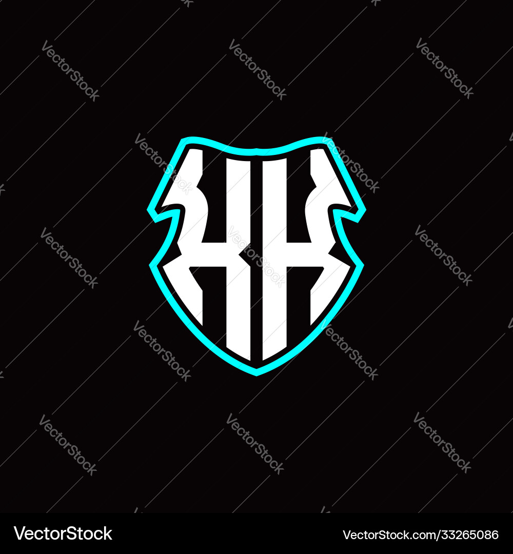 X k initial logo design with a shield shape X k initial logo design with a shield shape vector image