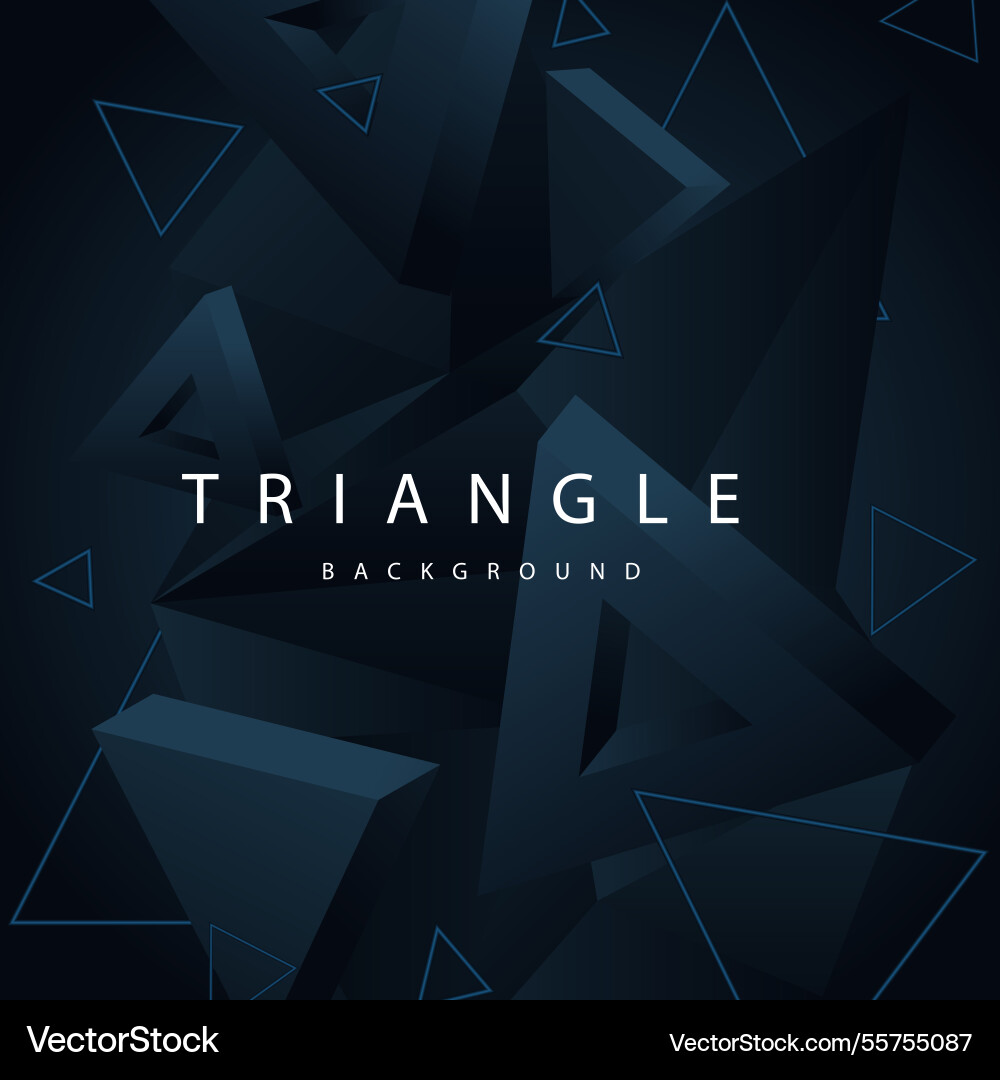 Abstract background with 3d triangles vector image