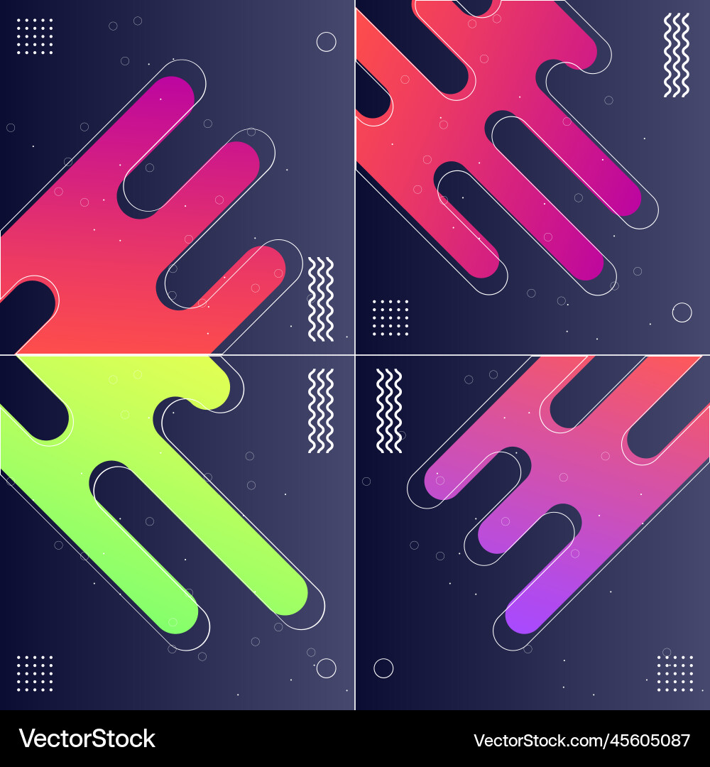 Abstract gradient shape backgrounds pack of 4 Vector Image
