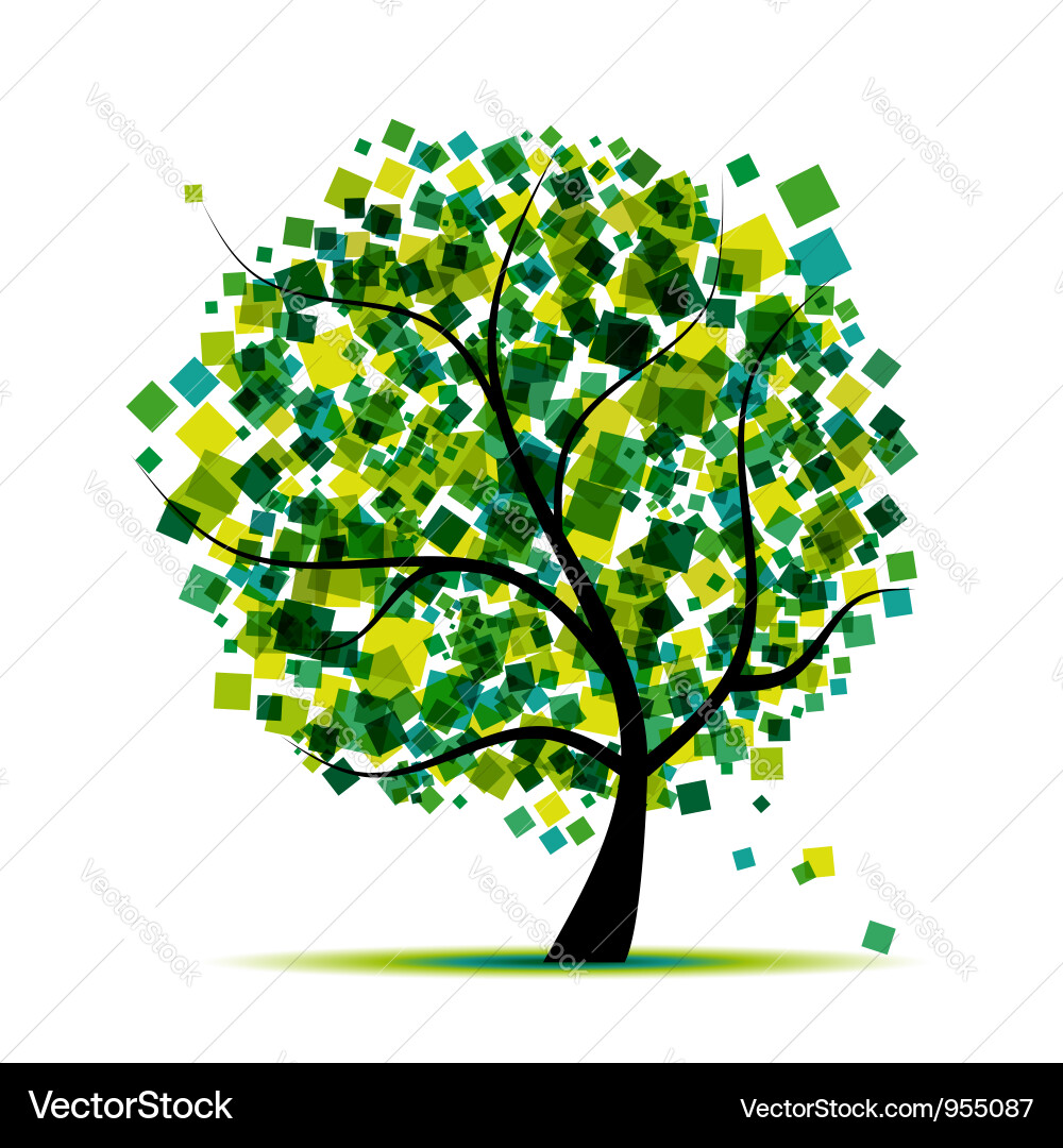 Abstract green tree vector image