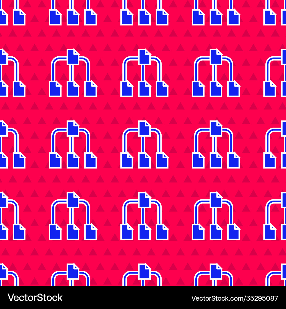 Blue folder tree icon isolated seamless pattern Vector Image