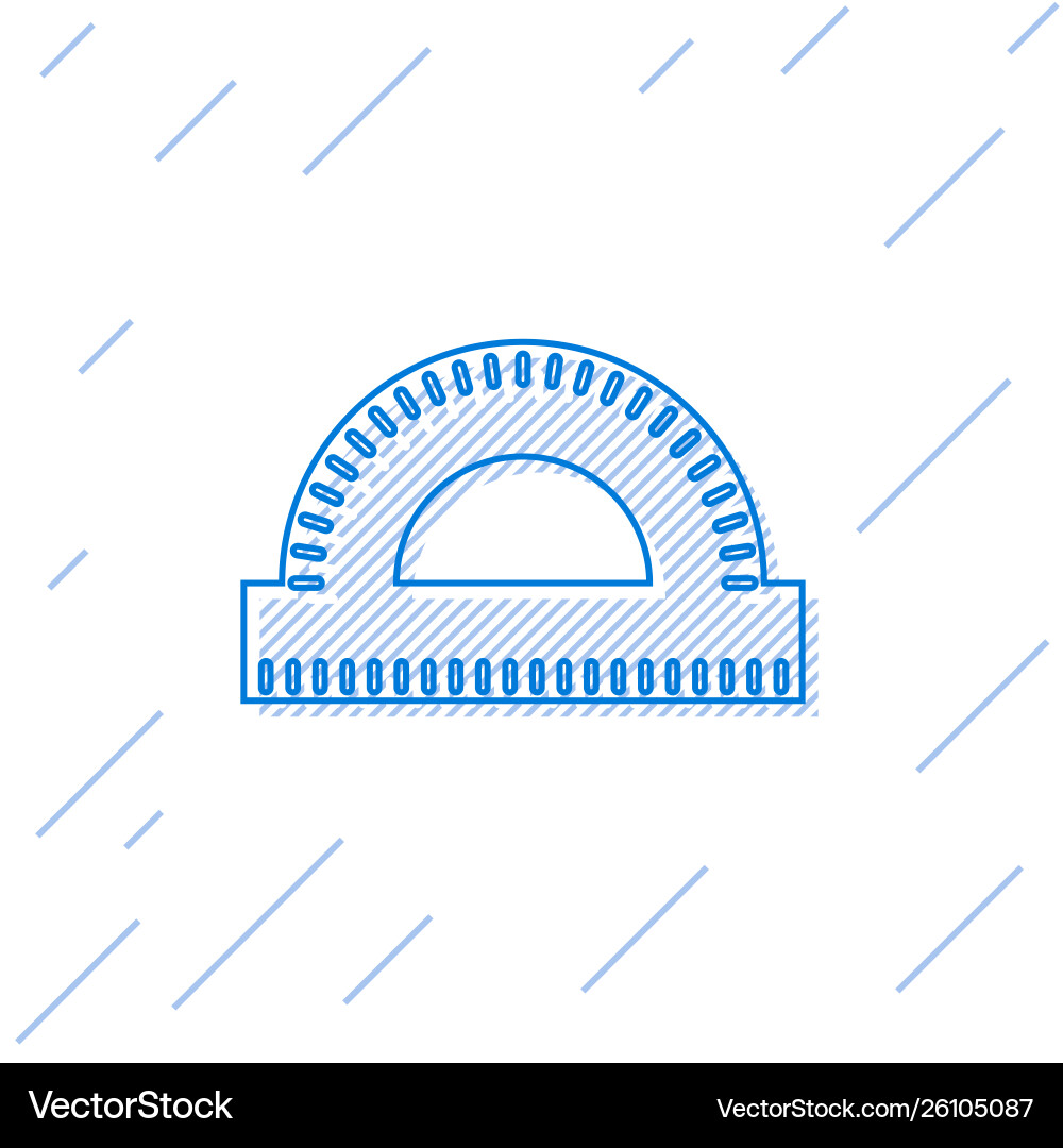 Blue line protractor grid for measuring degrees Blue line protractor grid for measuring degrees vector image