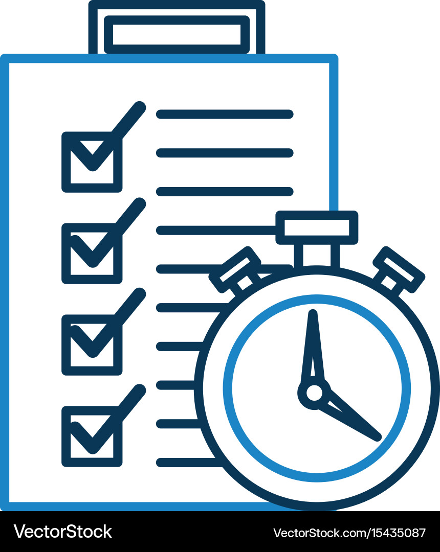 Checklist order delivery service with chronometer vector image