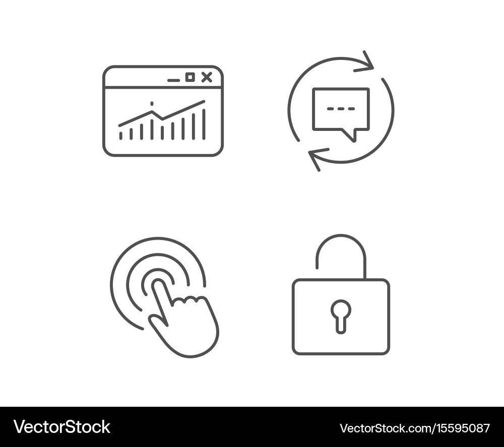 Click update comments and browser window icons vector image
