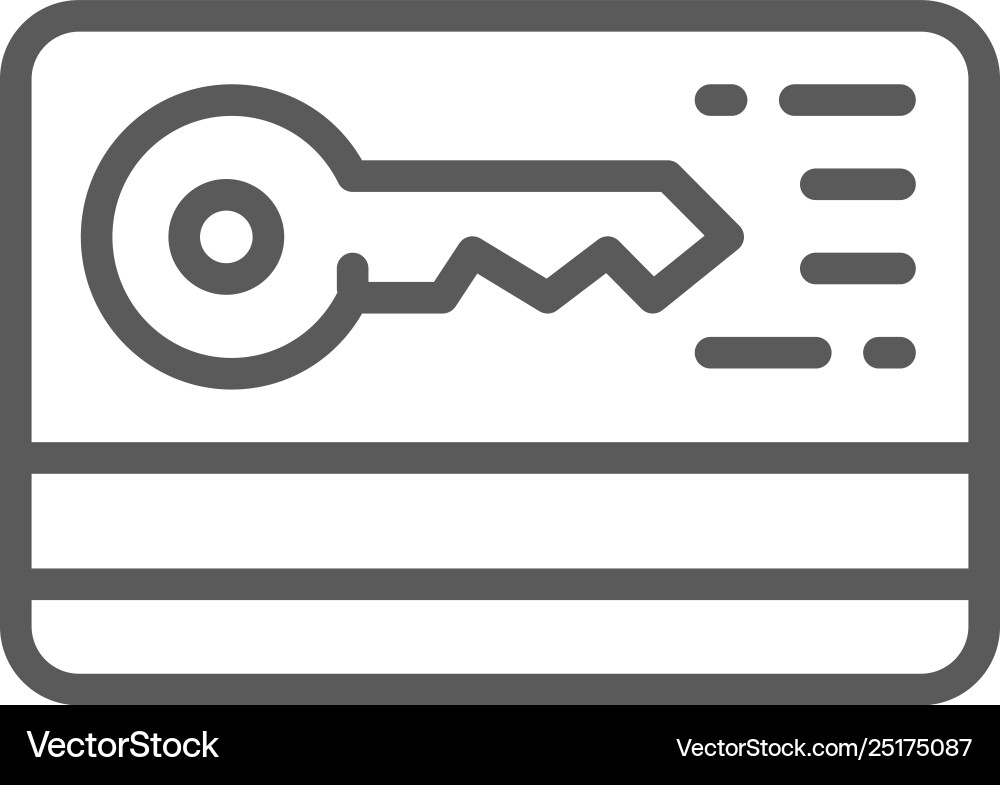 Credit card with security key line icon Credit card with security key line icon vector image