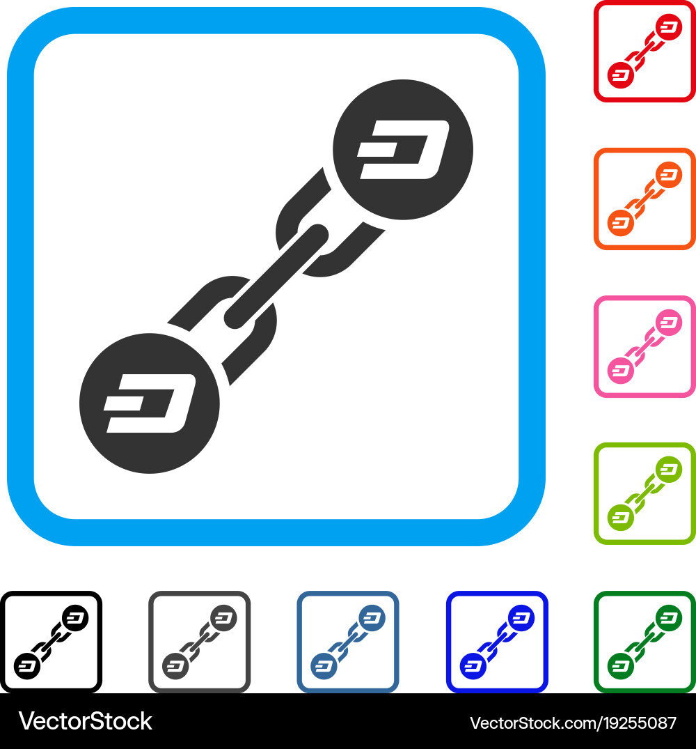 Dash blockchain framed icon Vector Image