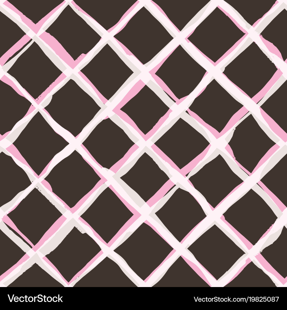 Diagonal cross brush strokes seamless pattern vector image