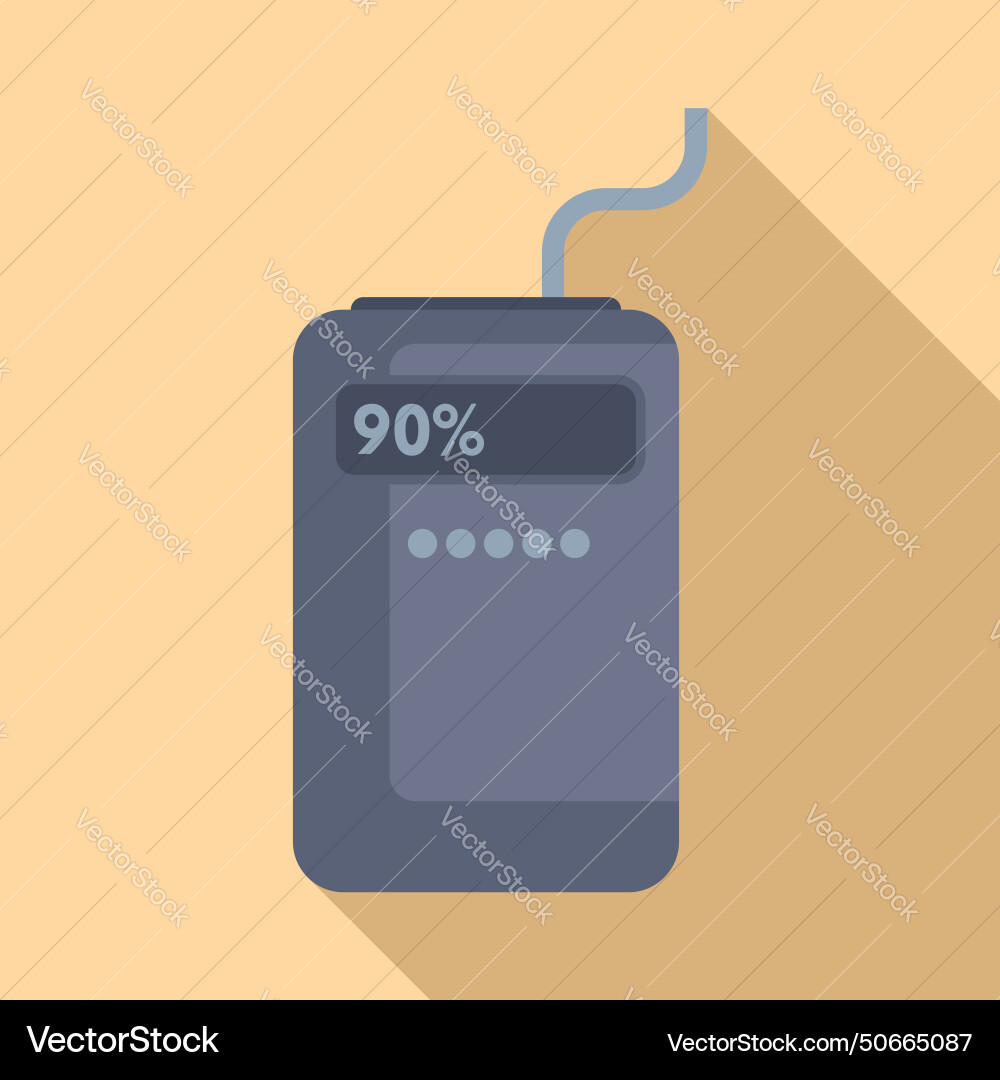 Digital oxygen concentrator icon flat Digital oxygen concentrator icon flat vector image