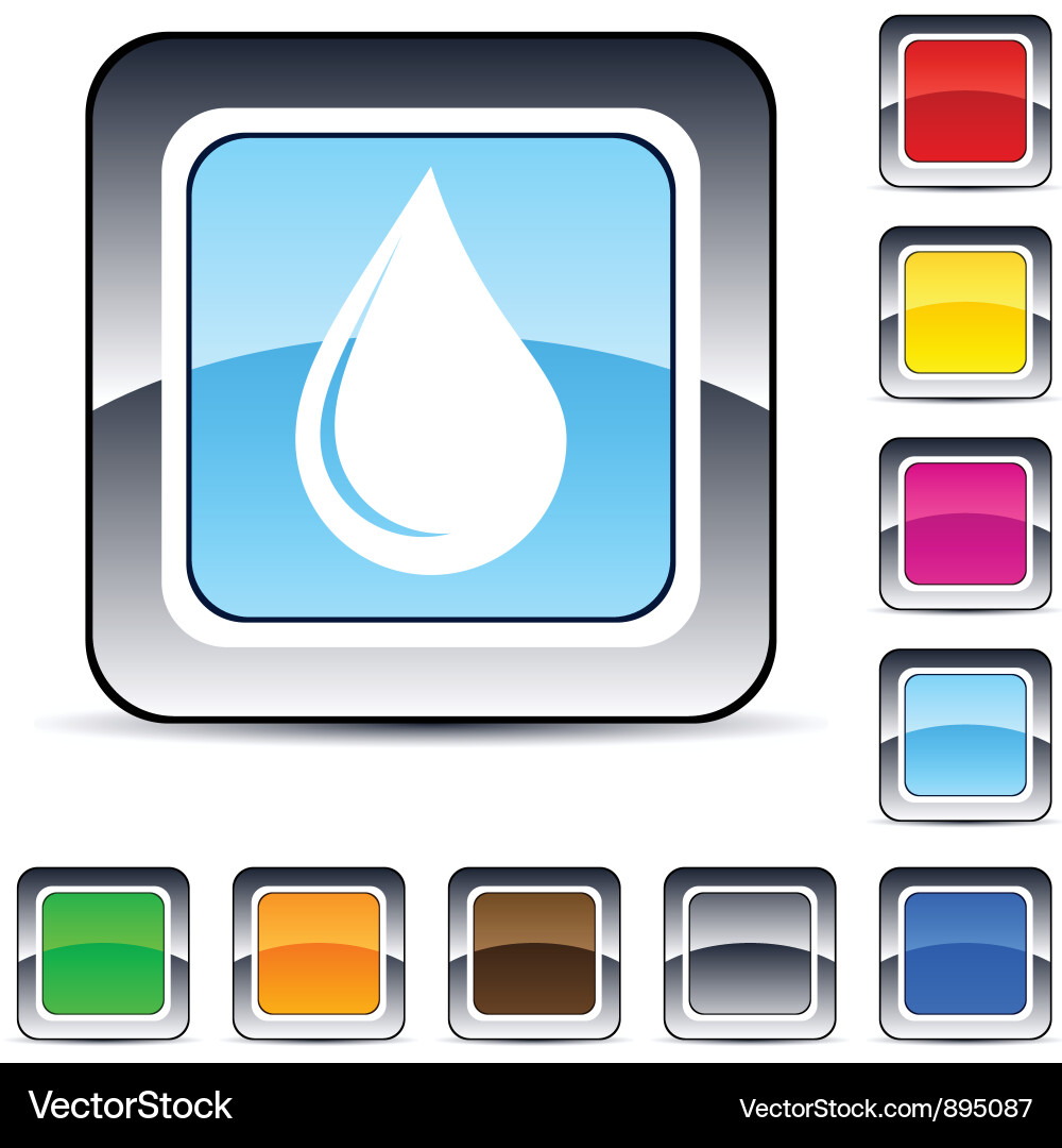 Drop square button vector image