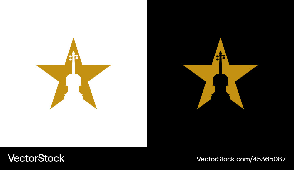 Einfaches und modernes Geigenstern-Logo-Design Einfaches und modernes Geigenstern-Logo-Design vektorbild
