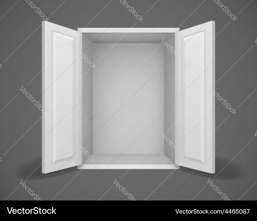 Empty white box with open vector image