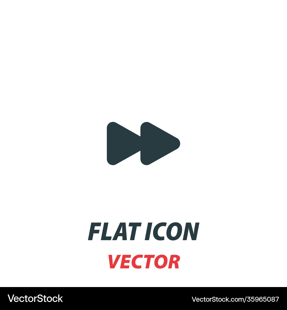 Fast forward next media icon in a flat style Fast forward next media icon in a flat style vector image