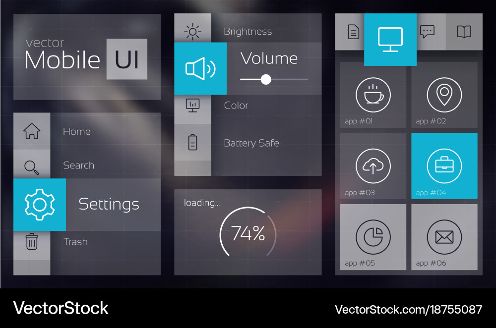 Flat ui concept vector image