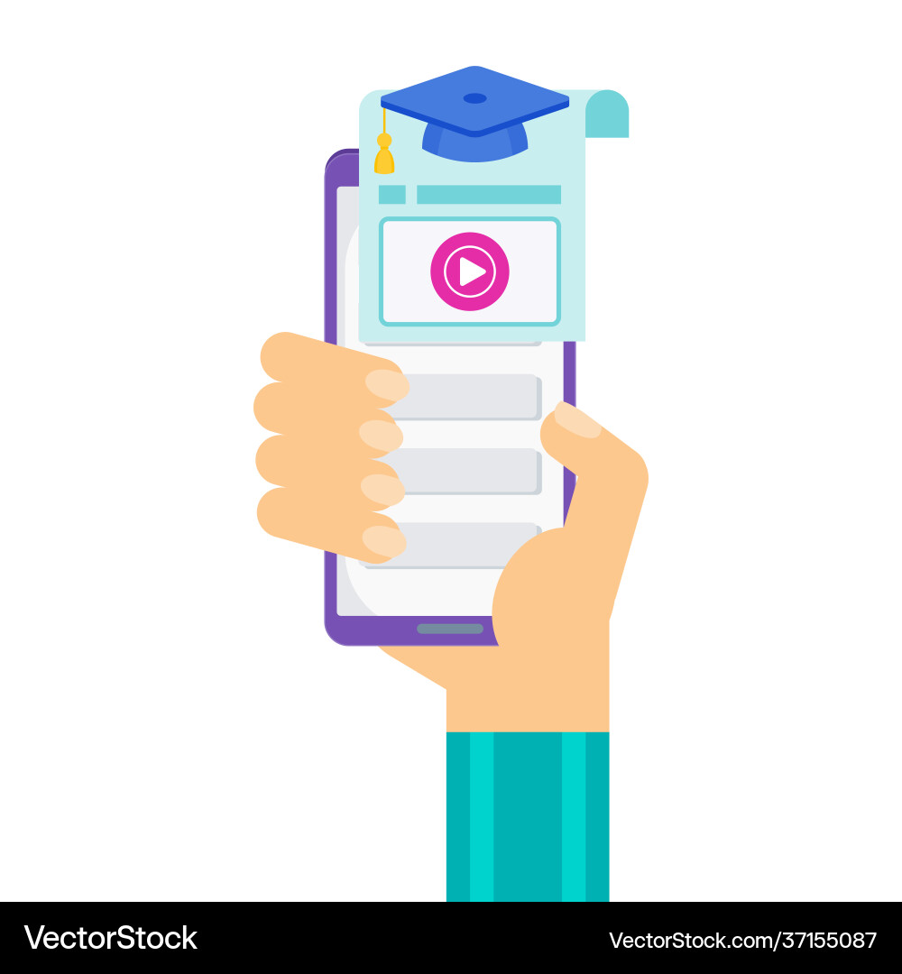 Function of a mobile app hand with phone Function of a mobile app hand with phone Vector Image