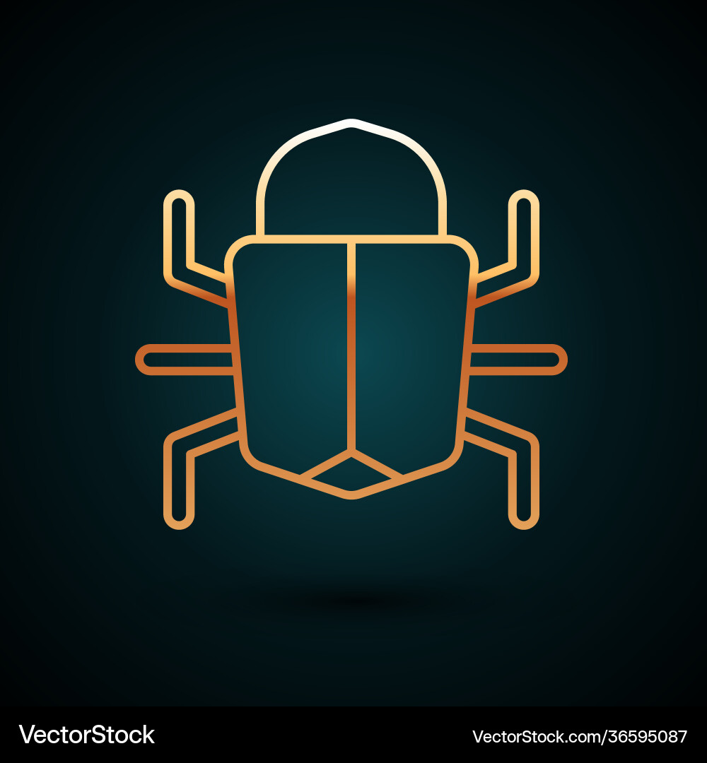 Gold line system bug concept icon isolated on dark Gold line system bug concept icon isolated on dark vector image