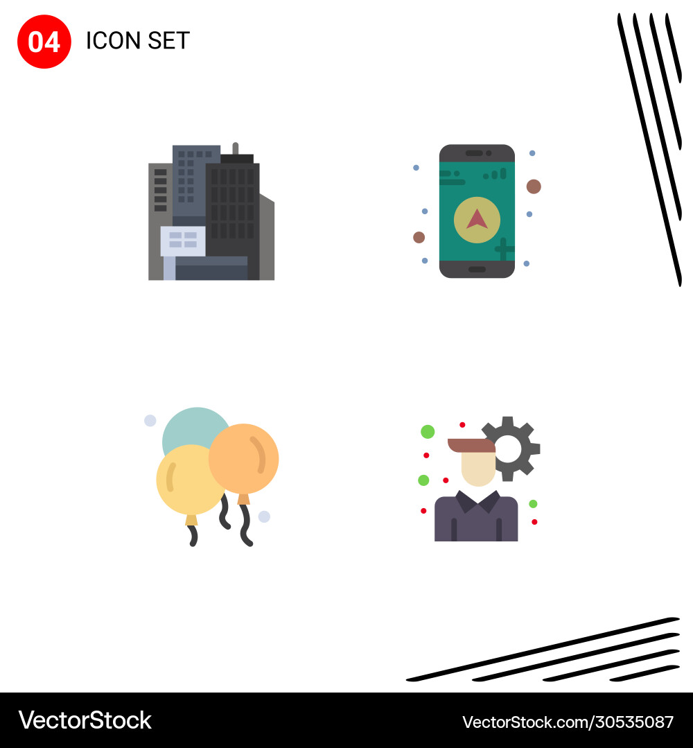 Group 4 modern flat icons set for architecture Vector Image