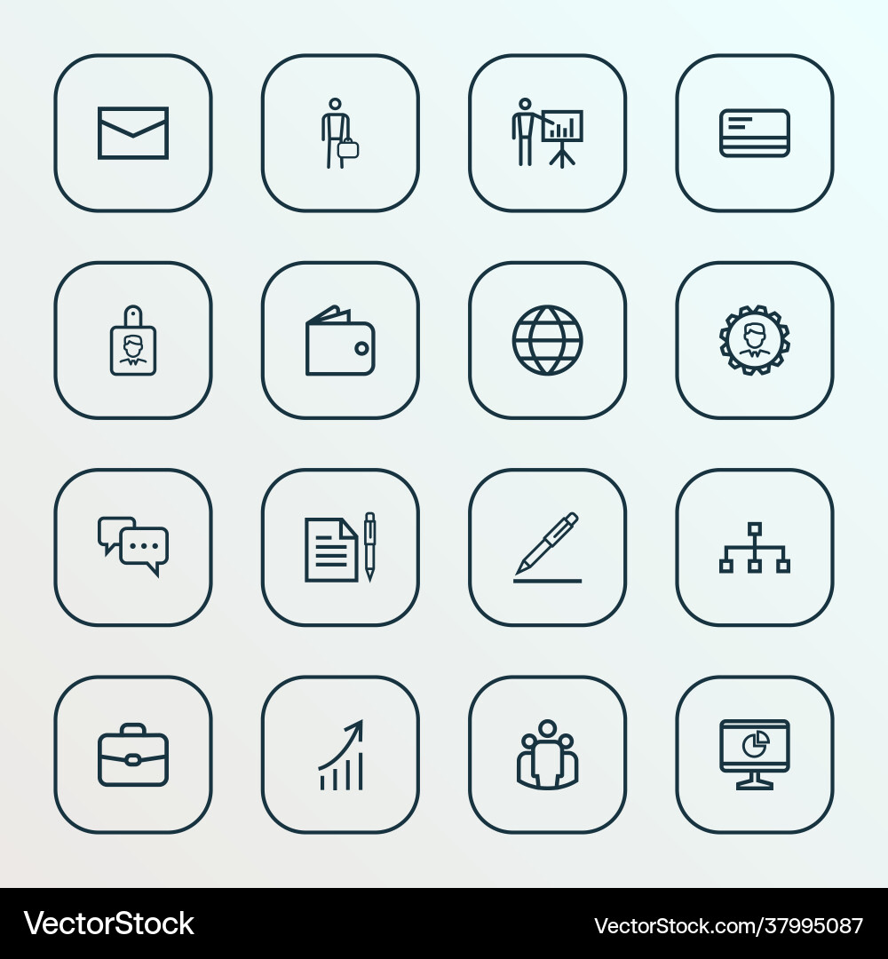 Job icons line style set with earth hierarchy Job icons line style set with earth hierarchy Vector Image