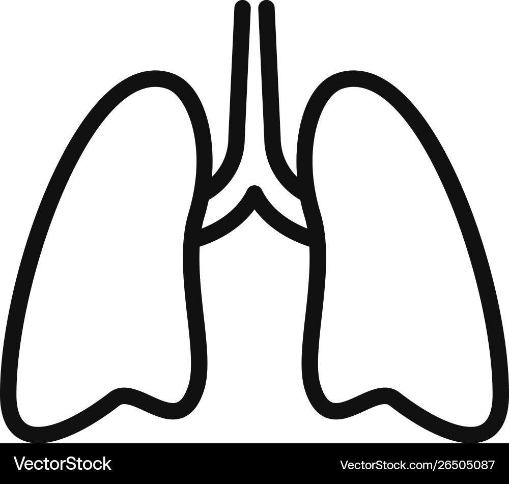 Lungs icon in modern design style for web site Lungs icon in modern design style for web site Vector Image
