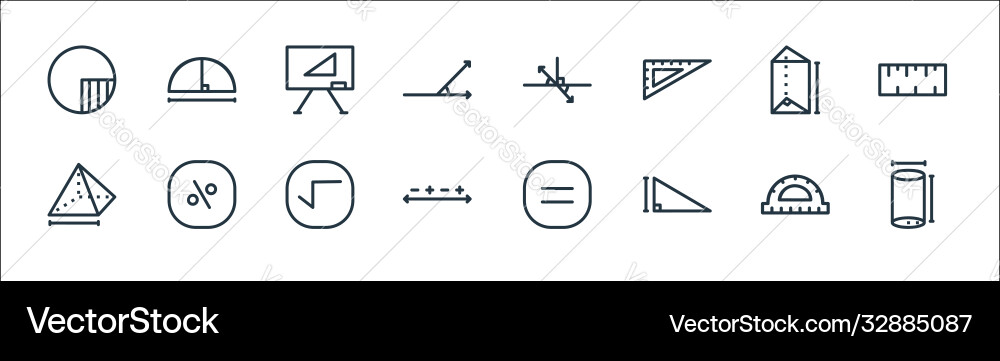 Mathematics line icons linear set quality Mathematics line icons linear set quality Vector Image